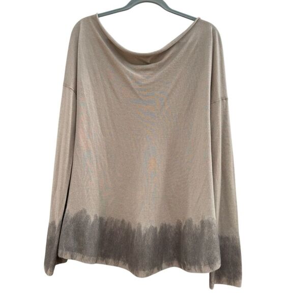 Donna Karan Women's Cashmere Wool Silk Blend Cowl Neck Top Size Large - Picture 1 of 5